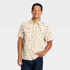 Latino Heritage Month Adult Short Sleeve Woven Shirt - Ivory