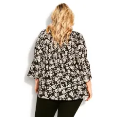 Women's Plus Size Pull-On Pleater Trim Top - mono | AVENUE