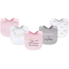 Little Treasure Baby Girl Cotton Bibs 5pk, Princess, One Size