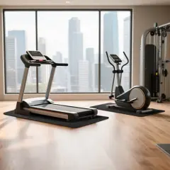 VEVOR Foldable Walking Pad Treadmill Mat, 1/4" Thick, 24" x 68" Exercise Equipment Mat, High Density PVC Floor Protector, Black