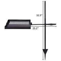 SEVOBAL Grill Cookware Folding Swivel 2-in-1 Portable Cooking Grate, Pan, Adjustable for Camping, BBQs, Fire Pit Cooking, Black, 25.2"*25.2"*32.3"