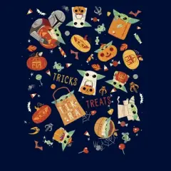 Boy's Star Wars The Mandalorian Halloween Candy Collage T-Shirt