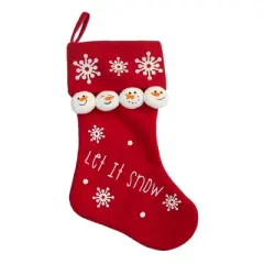 Season's Designs 20In Let It Snow Stocking - W/ Snowman H
