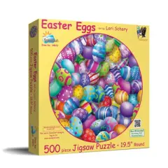 Sunsout Easter Eggs 500 pc Round Easter Jigsaw Puzzle 34873