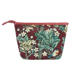 Signare USA William Morris Tree Of Life Red Art Makeup Bag/ Makeup Pouch