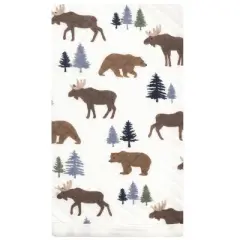 Hudson Baby Infant Boy Quilted Burp Cloths 10pk, Moose Bear, One Size