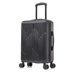 InUSA Drip Lightweight Hardside Carry On Spinner Suitcase - Black