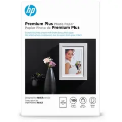 HP Premium Plus Photo Paper 80 lbs. Glossy 4 x 6 100 Sheets/Pack CR668A