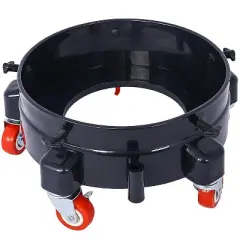 5 Gallon Bucket Dolly with Wheels, Heavy Duty Plastic Drum Dolly with 5 Smooth-Rolling Swivel Casters Secure Locking Cart for Car Washing