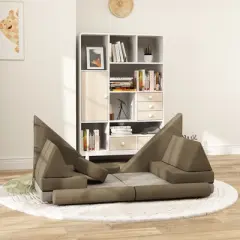 TopComfy Baby and Toddler Learning Toy Modular Play Couch for Creative Play and Comfort for Playroom, khaki, 59.1"*26"*17.9"