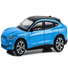 2022 Ford Mustang Mach-E Grabber Blue Metallic with Black Top "Showroom Floor" Series 3 1/64 Diecast Model Car by Greenlight