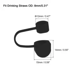 Unique Bargains Silicone Straw Tips Cover Fits 8mm/0.31 Drinking Straws 10 Pcs