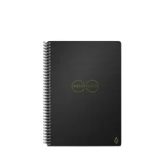 Core Smart Spiral Reusable Notebook Dot-Grid 36 Pages 6"x8.8" Executive Size Black - Rocketbook: Dotted Grid Journal, Bleed-Resistant