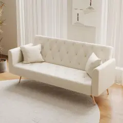 NicBex 71 Inch Velvet Convertible Love Seat Sofa Retro Style Upholstered Sofa Couch for Small Living Room,Bedroom