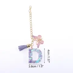 Unique Bargains Heart Sequin Letter S Butterfly Tassel Cup Pendant Purple 1 Pc