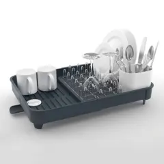 Joseph Joseph Extend Expandable Dish Rack - Gray: Stainless Steel & Plastic, Freestanding Kitchen Drying Rack, Hand Wash