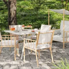 Seabury Steel 4 Person Square Patio Dining Table, Outdoor Furniture - White - Threshold&trade;