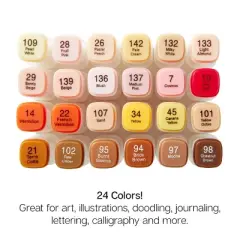 KINGART PRO Double-Ended Markers 24 Portrait Colors