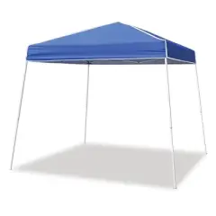 Z-Shade 10 x 10 Foot Angled Leg Outdoor Canopy Tent with a Push Button Locking System and Z-Shade 4 Pack of Heavy Duty Leg Weight Bags, Blue