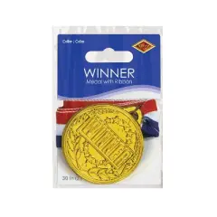 Beistle Winner Medal w/Ribbon, 30" w/2" Medal, (6/Pkg) Multicolored