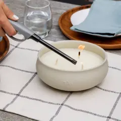 Tiki 2pk 3 Wick Concrete Bowl Citronella Jar Candle 3lb