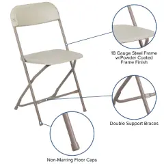 Flash Furniture Hercules&trade; Series Plastic Folding Chair - 10 Pack 650LB Weight Capacity