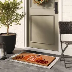 1'6"x2'6" 'Happy Fall Y'all' Pumpkin Coir Halloween Doormat Orange - Hyde & EEK! Boutique&trade;