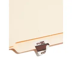 Smead A-Z Color-Coded Bar-Style End Tab Labels Letters Mc Brown 500/Roll 67097