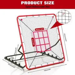 4x4.5 Ft Baseball & Softball Rebounder Net, 3 Adjustable Angles, UV-Resistant, Durable Solo Hitting & Fielding Trainer
