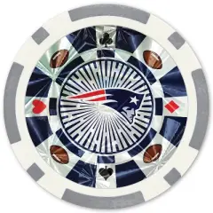 MasterPieces Casino Style 20 Piece 11.5 Gram Poker Chip Set NFL New England Patriots Silver Edition
