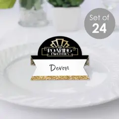 Big Dot of Happiness Roaring 20&rsquo;s - 1920s Art Deco Jazz Party Tent Buffet Card - Table Setting Name Place Cards - Set of 24