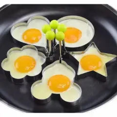 Kitcheniva Stainless Steel Egg & Pancake Ring Set 5 Pcs