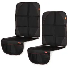 Diono Ultra Mat 2-Pack + Sun Stoppers 2-Pack, Complete Protection from Child Car Seats, Pets, Black
