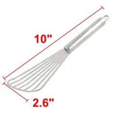 Unique Bargains Home Kitchen Stainless Steel Slotted Barbecue Spatulas and Turners Silver Tone 1 Pc