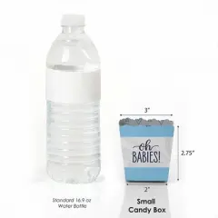 Big Dot of Happiness It's Twin Boys - Party Mini Favor Boxes - Blue Twins Baby Shower Treat Candy Boxes - Set of 12