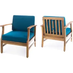 DSVIMOY Patio Club Chairs, 2 Pieces Outdoor Club Chair with Arms, Side Sitting Chair for Porch, Green, 28.25"*28"*32.75"