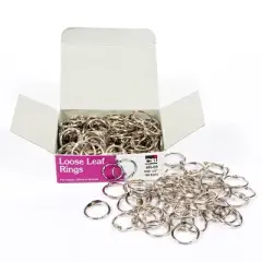 Charles Leonard Loose Leaf Rings with Snap Closure, Nickel Plated, 1/2 Inch Diameter, 100/Box
