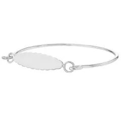 Girls' Oval ID Bangle Bracelet Sterling Silver - In Season Jewelry