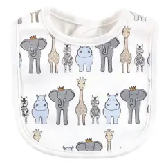 Hudson Baby Infant Boy Cotton Bib and Sock Set 5pk, Royal Safari, One Size