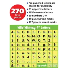 Teacher Created Resources&reg; Black 4" Wild Whimsy Letters Combo Pack, Pack of 270