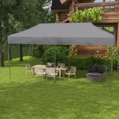DSVIMOY 10'*20' Pop Up Canopy Tent, Outdoor Instant Gazebo Sun Shade Shelter for Catering, Wedding, Grey, 230.4"*115.2"*132"