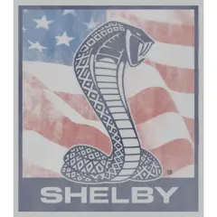 Women's Shelby Cobra Faded American Flag Cobra Logo T-Shirt