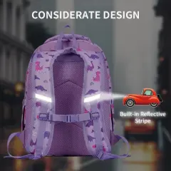 Backpack for Girls, Kids Cute Kindergarten Preschool Children 12L Small Backpack Bookbag for School Travel Lilac Dinos