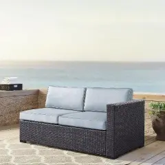 HomeStock Biscayne Outdoor  Wicker Sectional Loveseat