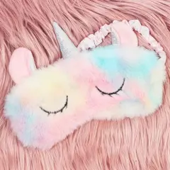 Glamlily Unicorn Sleep Eye Mask Travel Sleeping Eye Mask Cover for Kids in Tie-Dyed 7.5 x 6 In