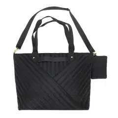 Rachel Rachel Roy Black Quilted Fabric 21" Weekender Tote