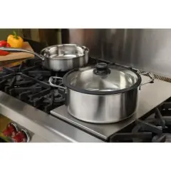 Black Cube Stainless, Stockpot w/ Lid, 11" dia., 7.5 qt., Stainless Steel