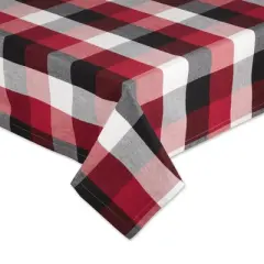 Design Imports  Cardinal Red Tri Color Check Tablecloth 60X104