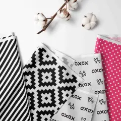 Bacati - Love Black/Fuschia set of 2 Small Side Crib Rail Guard Covers