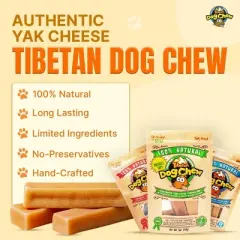 XL Yak Cheese Dog Chews for Most Aggressive Chewers Under 70 lbs - Natural & Long-Lasting